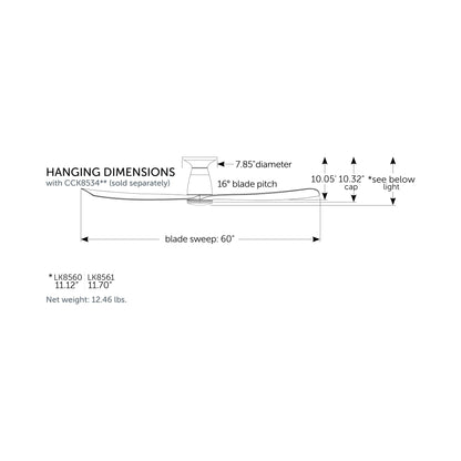 Kute Indoor / Outdoor Ceiling Fan - line drawing.