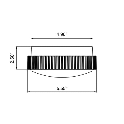 Kute Knurled LED Light Kit - line drawing.