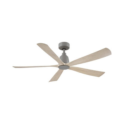 Kute5 Outdoor Ceiling Fan in Antique Graphite (Light Oak).