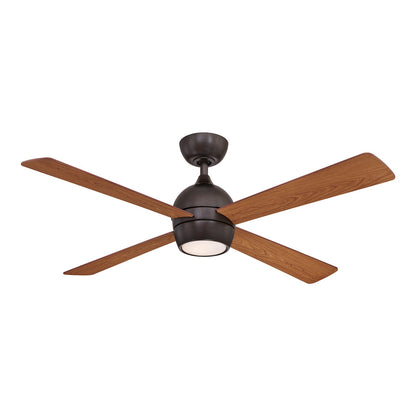 Kwad Indoor LED Ceiling Fan in Dark Bronze (52-Inch).