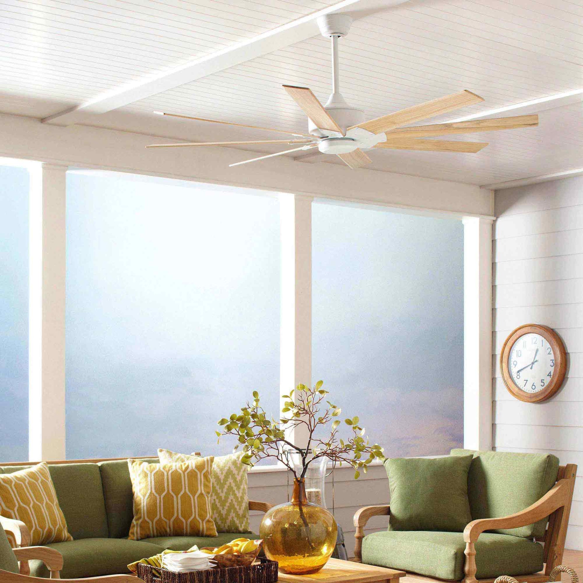 Levon Custom Ceiling Fan in living room.