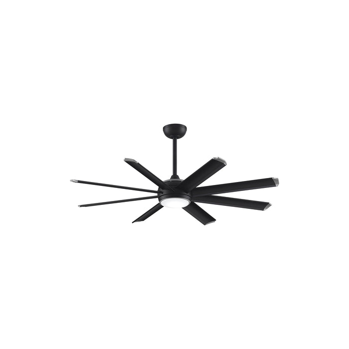 Stellar Outdoor LED Ceiling Fan in Black (Black with Silver Accents) (56-Inch).