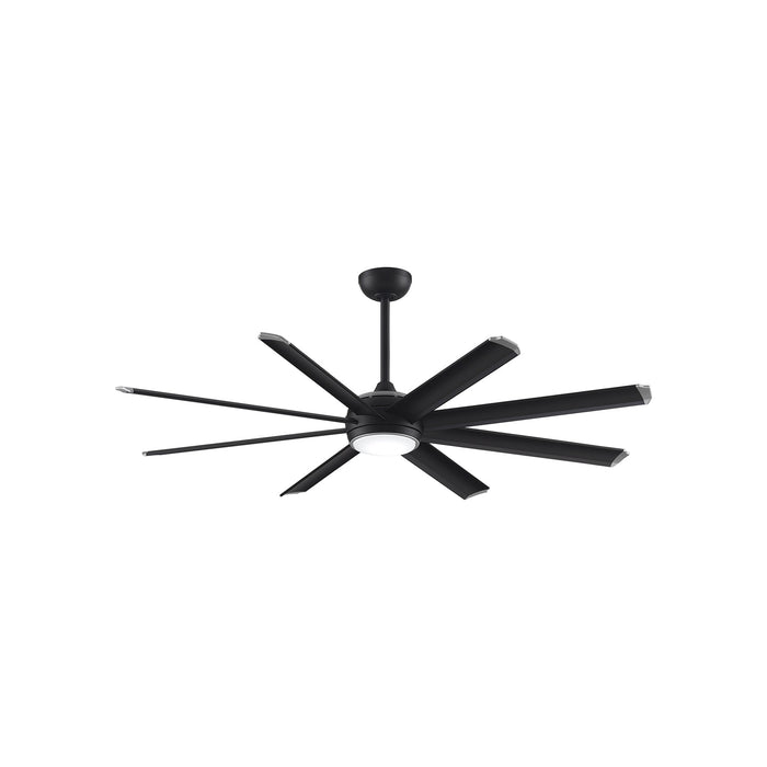 Stellar Outdoor LED Ceiling Fan in Black (Black with Silver Accents) (64-Inch).