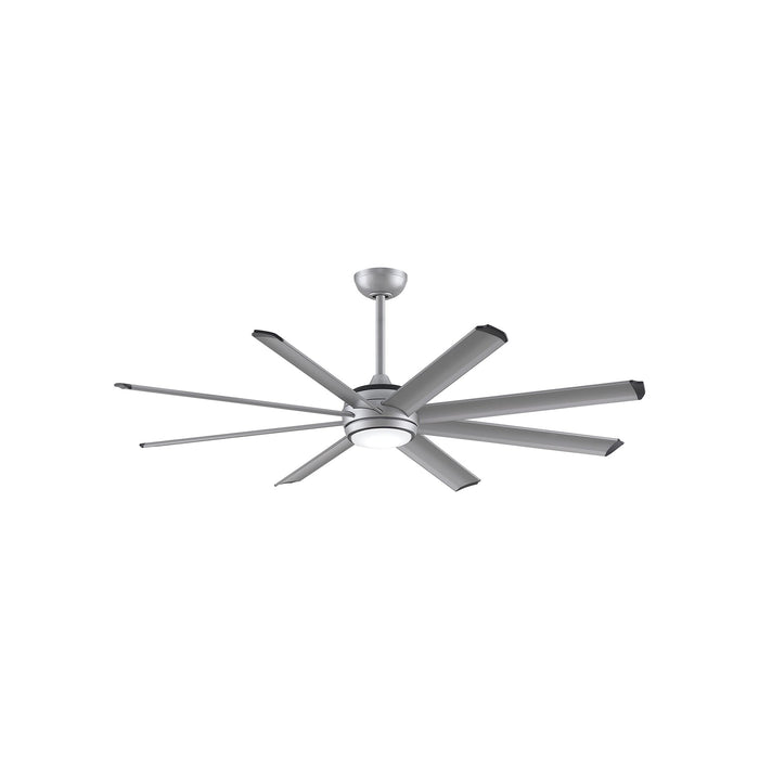 Stellar Outdoor LED Ceiling Fan in Silver (Silver with Black Accents) (64-Inch).