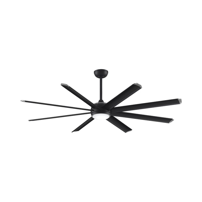 Stellar Outdoor LED Ceiling Fan in Black (Black with Silver Accents) (72-Inch).