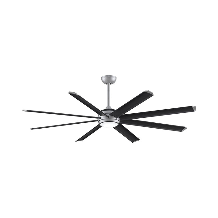Stellar Outdoor LED Ceiling Fan in Silver (Black with Silver Accents) (72-Inch).