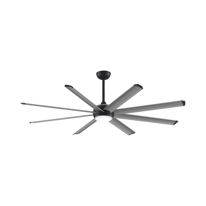 Stellar Outdoor LED Ceiling Fan in Black (Silver with Black Accents) (72-Inch).
