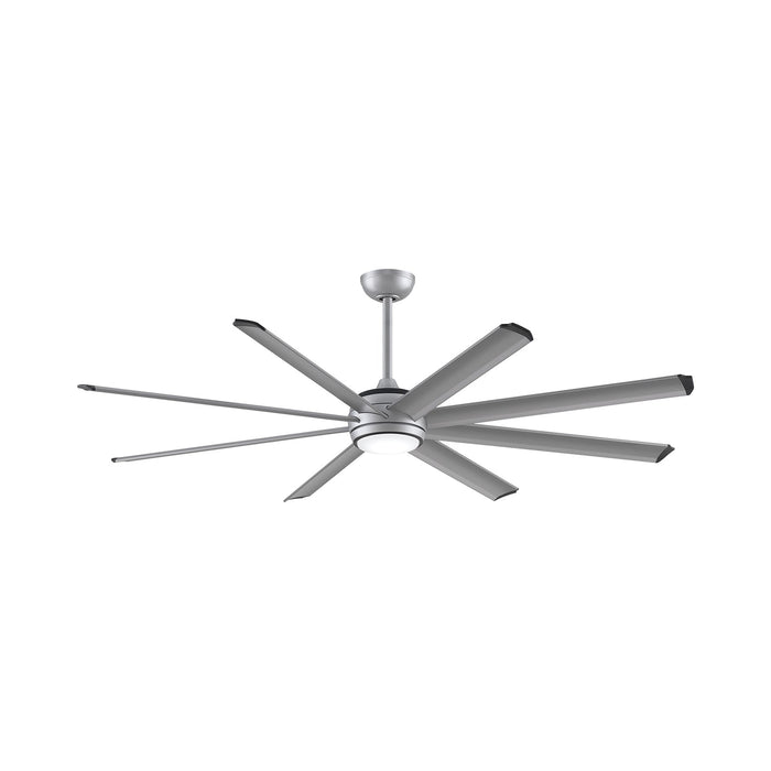 Stellar Outdoor LED Ceiling Fan in Silver (Silver with Black Accents) (72-Inch).
