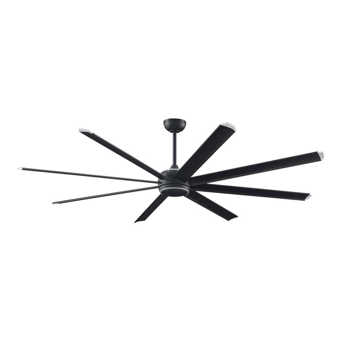 Stellar Outdoor LED Ceiling Fan in Black (Black with Silver Accents) (84-Inch).