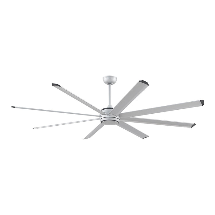 Stellar Outdoor LED Ceiling Fan in Silver (Silver with Black Accents) (84-Inch).