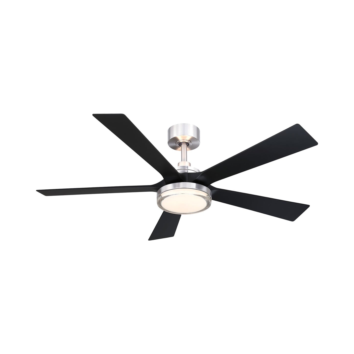 TorchAire Indoor / Outdoor LED Ceiling Fan in Brushed Nickel/Black (52-Inch).