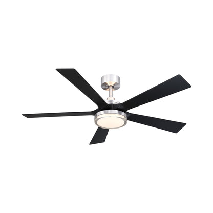 TorchAire Indoor / Outdoor LED Ceiling Fan in Brushed Nickel/Black (52-Inch).