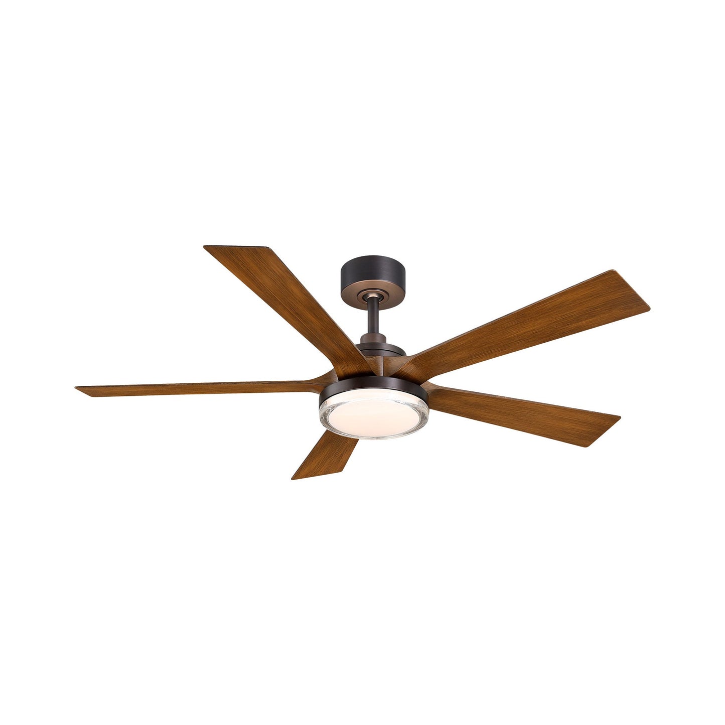 TorchAire Indoor / Outdoor LED Ceiling Fan in Dark Bronze/Koa (52-Inch).