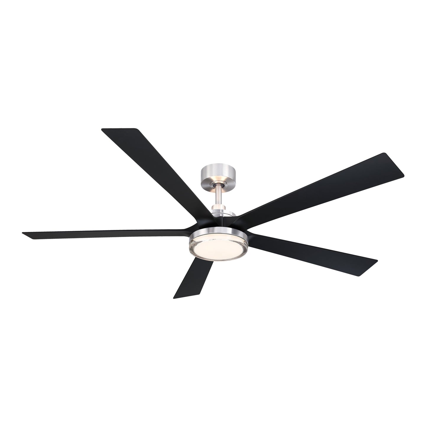 TorchAire Indoor / Outdoor LED Ceiling Fan in Brushed Nickel/Black (64-Inch).