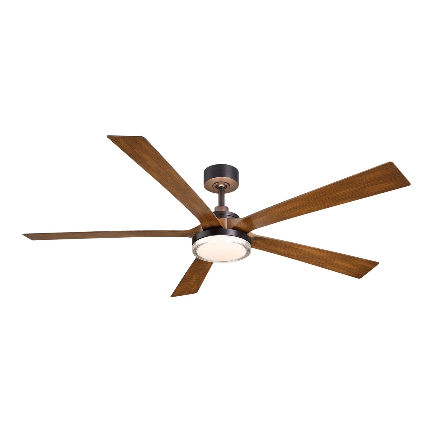 TorchAire Indoor / Outdoor LED Ceiling Fan in Dark Bronze/Koa (64-Inch).