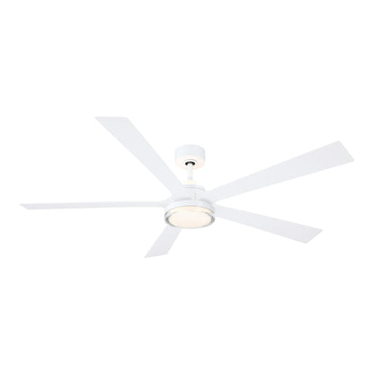 TorchAire Indoor / Outdoor LED Ceiling Fan in Matte White/Matte White (64-Inch).