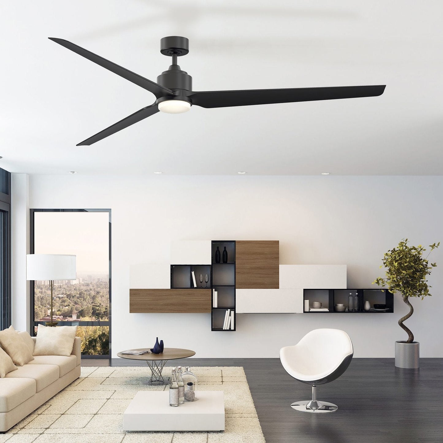 TriAire Custom 84" Ceiling Fan in living room.