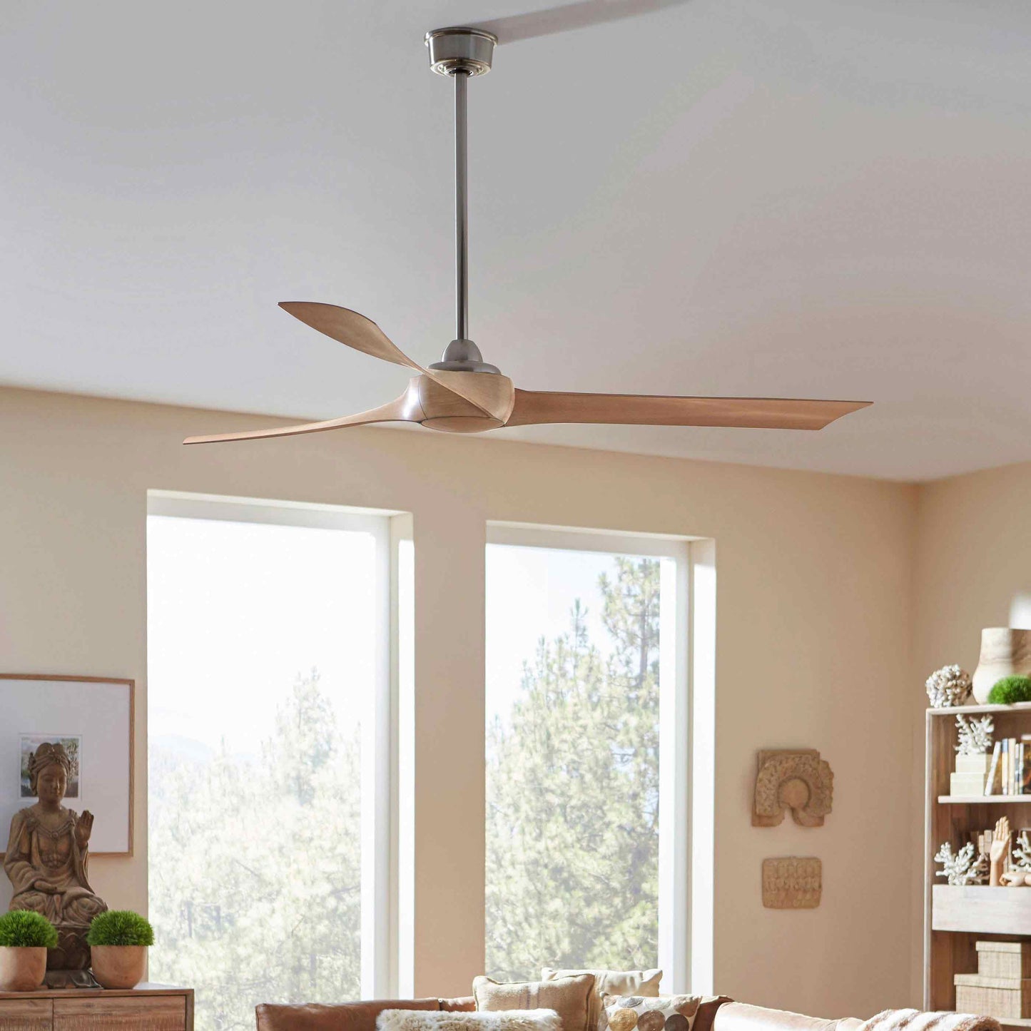 Wrap Custom 72 Inch Ceiling Fan in living room.