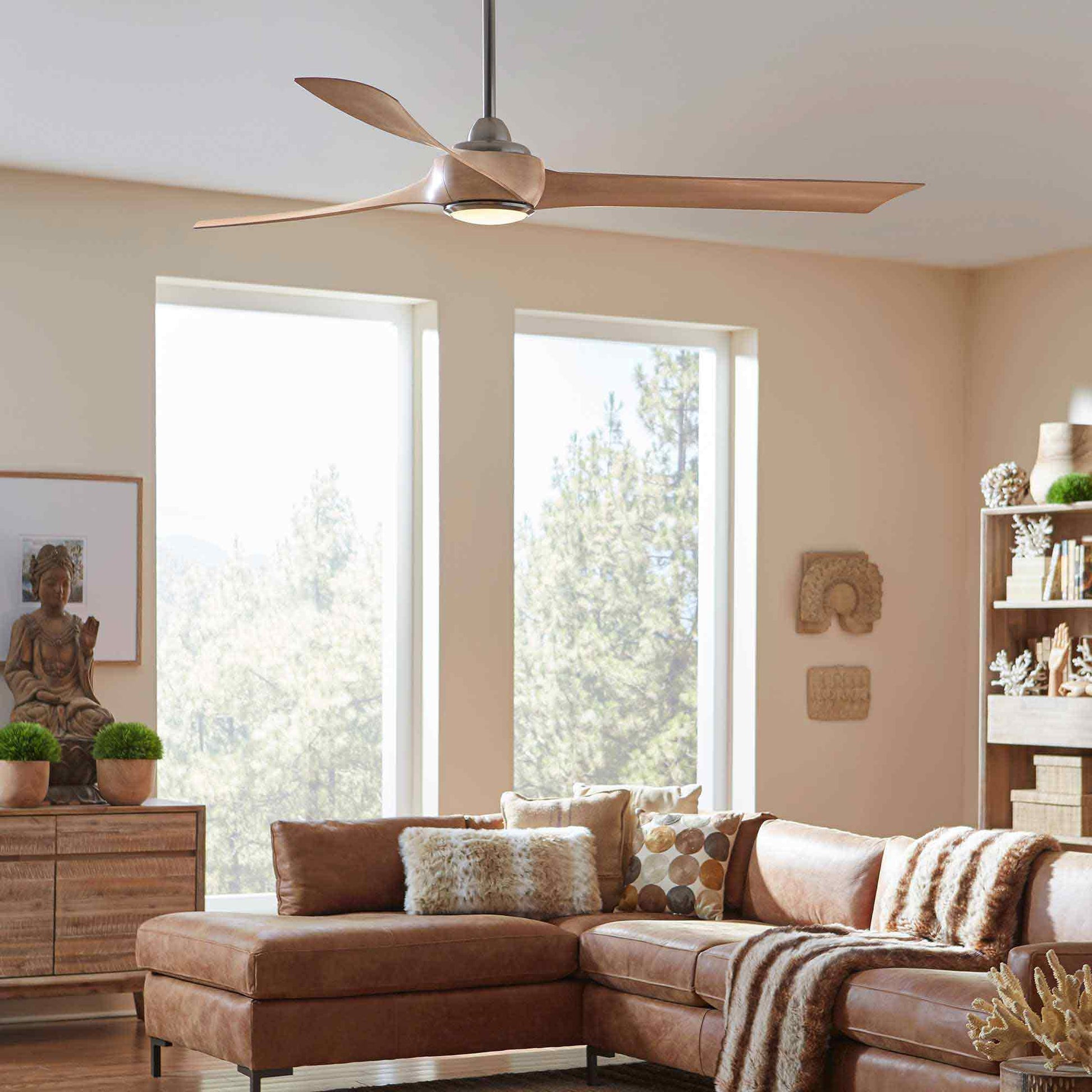 Wrap Custom 84 Inch Ceiling Fan in living room.