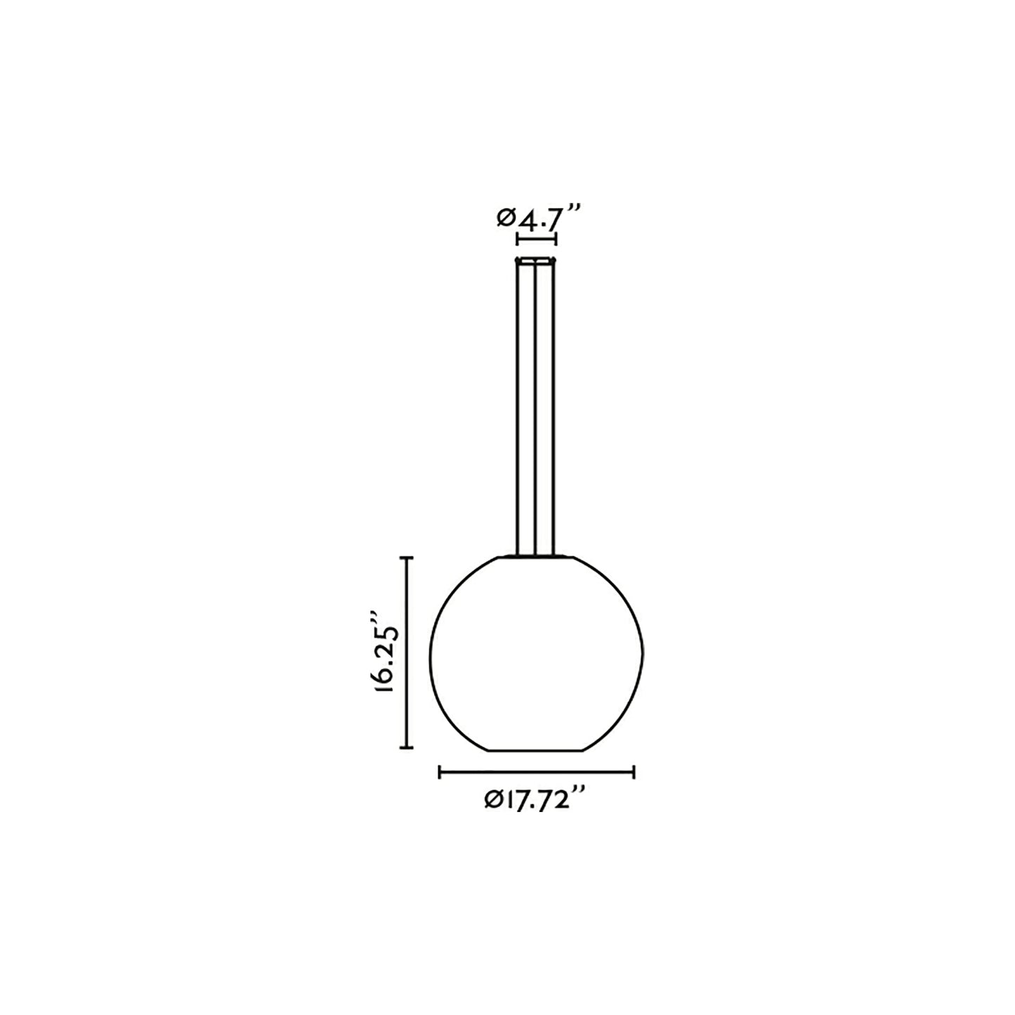 Aire Pendant Light - line drawing.