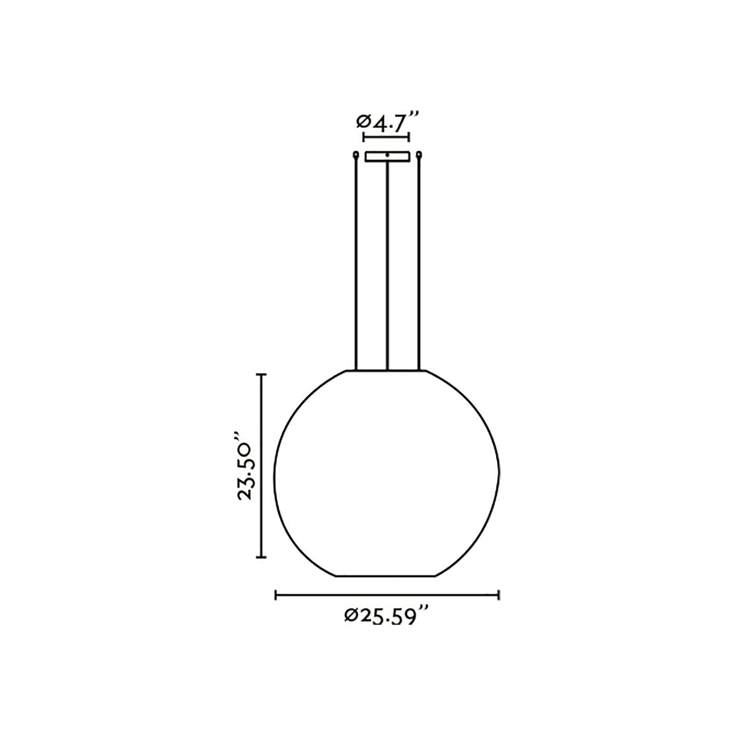 Aire Pendant Light - line drawing.