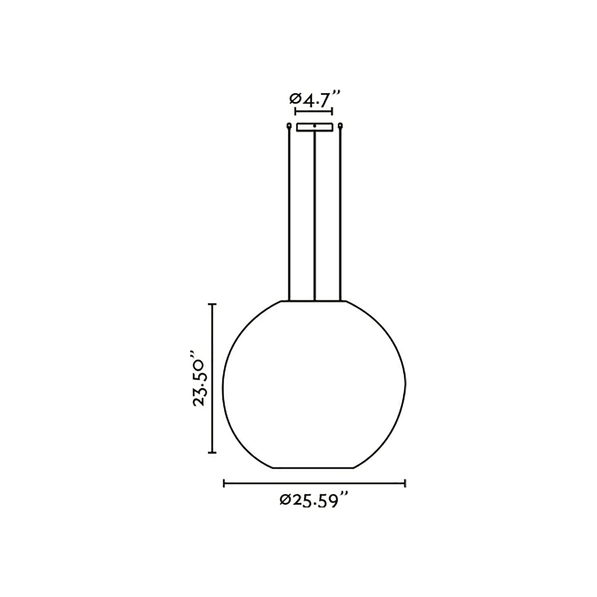 Aire Pendant Light - line drawing.