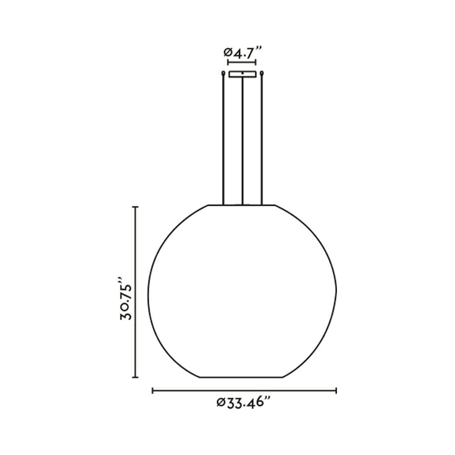 Aire Pendant Light - line drawing.