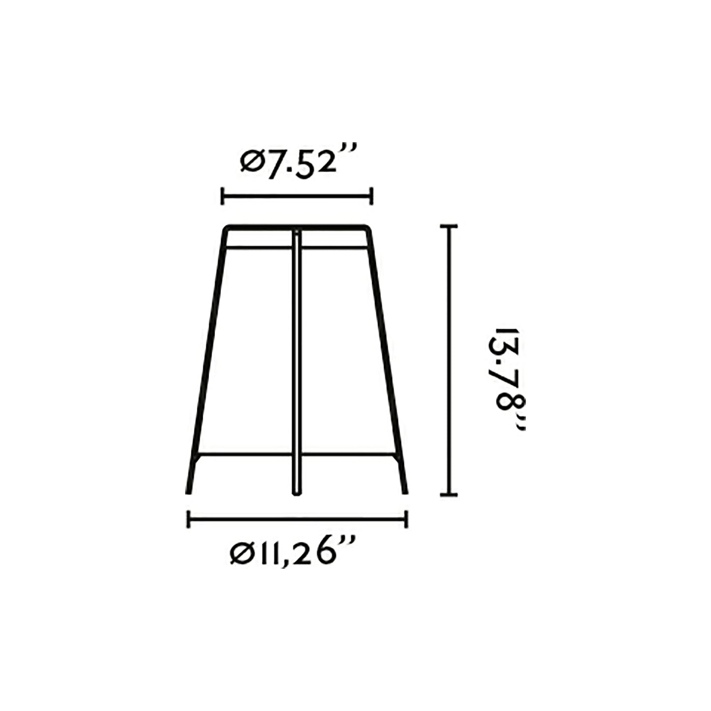 Akane Table Lamp - line drawing.