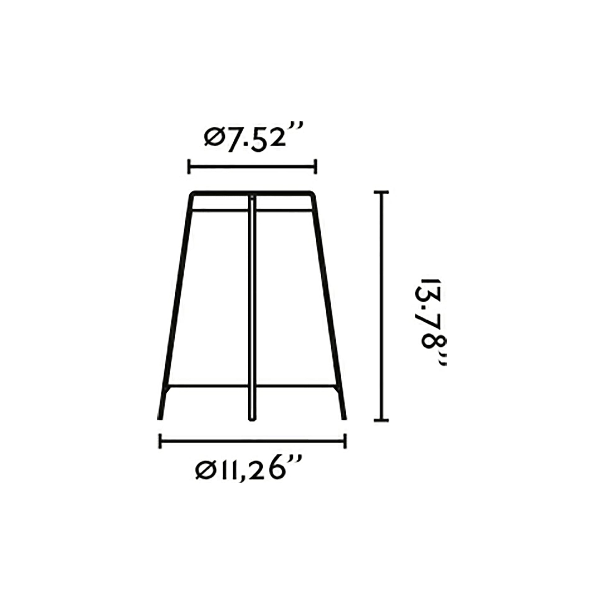 Akane Table Lamp - line drawing.