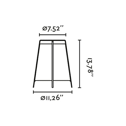 Akane Table Lamp - line drawing.