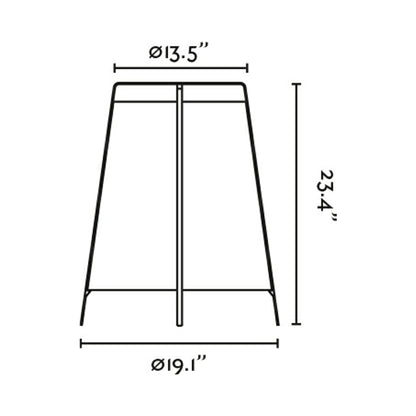 Akane Table Lamp - line drawing.