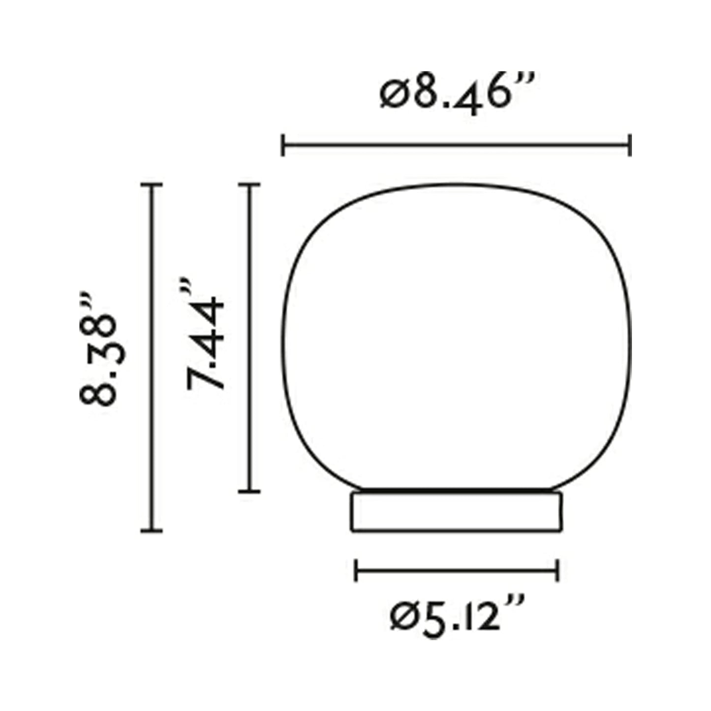 Amelia Table Lamp - line drawing.