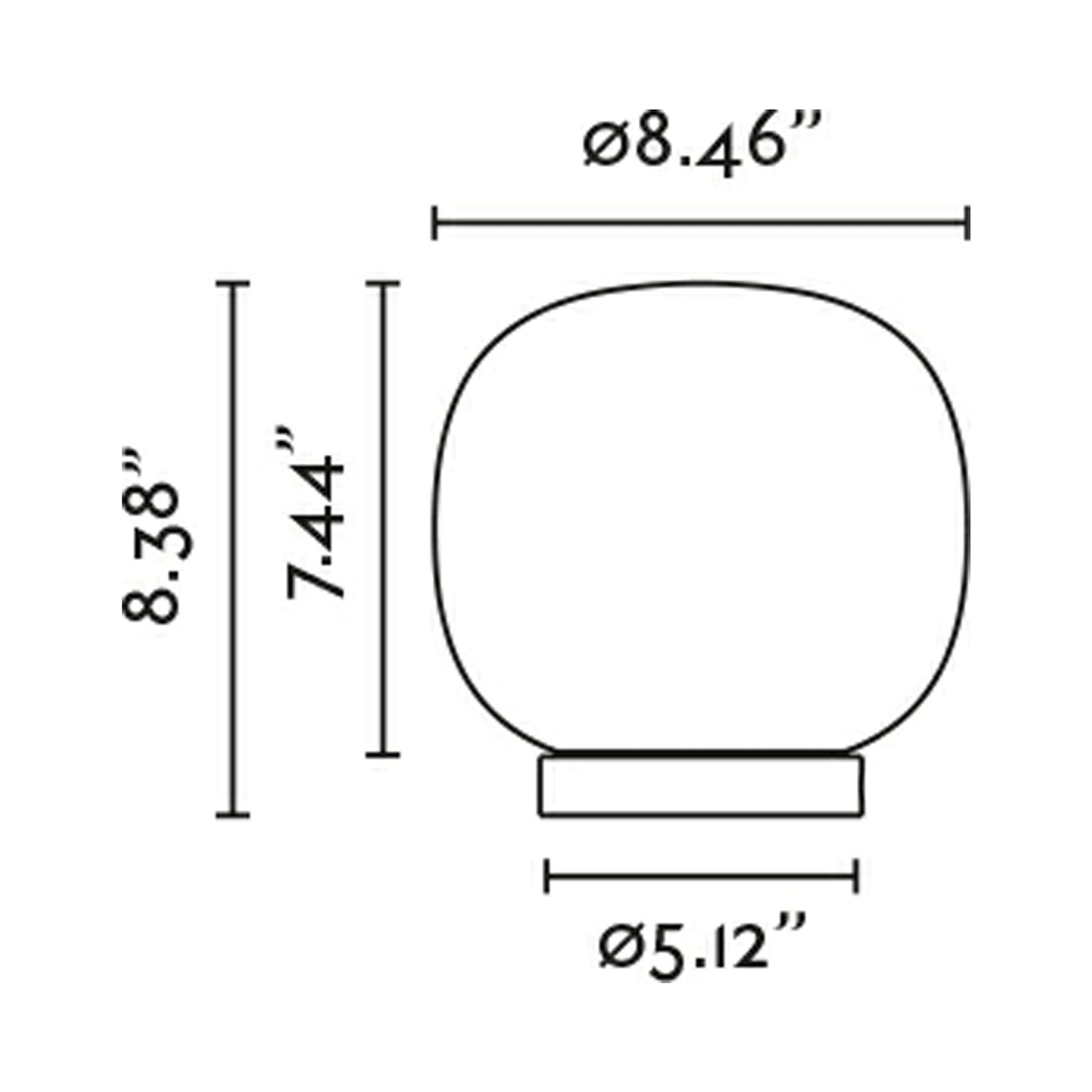 Amelia Table Lamp - line drawing.
