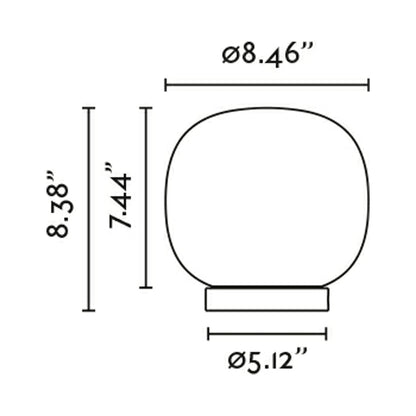 Amelia Table Lamp - line drawing.