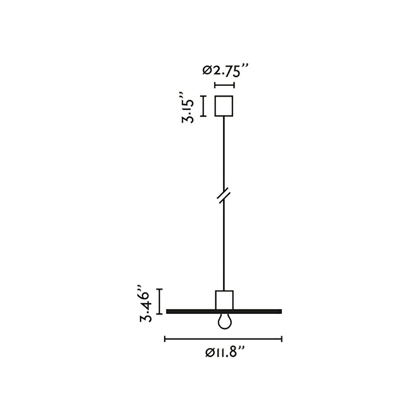Confetti Pendant Light - line drawing.