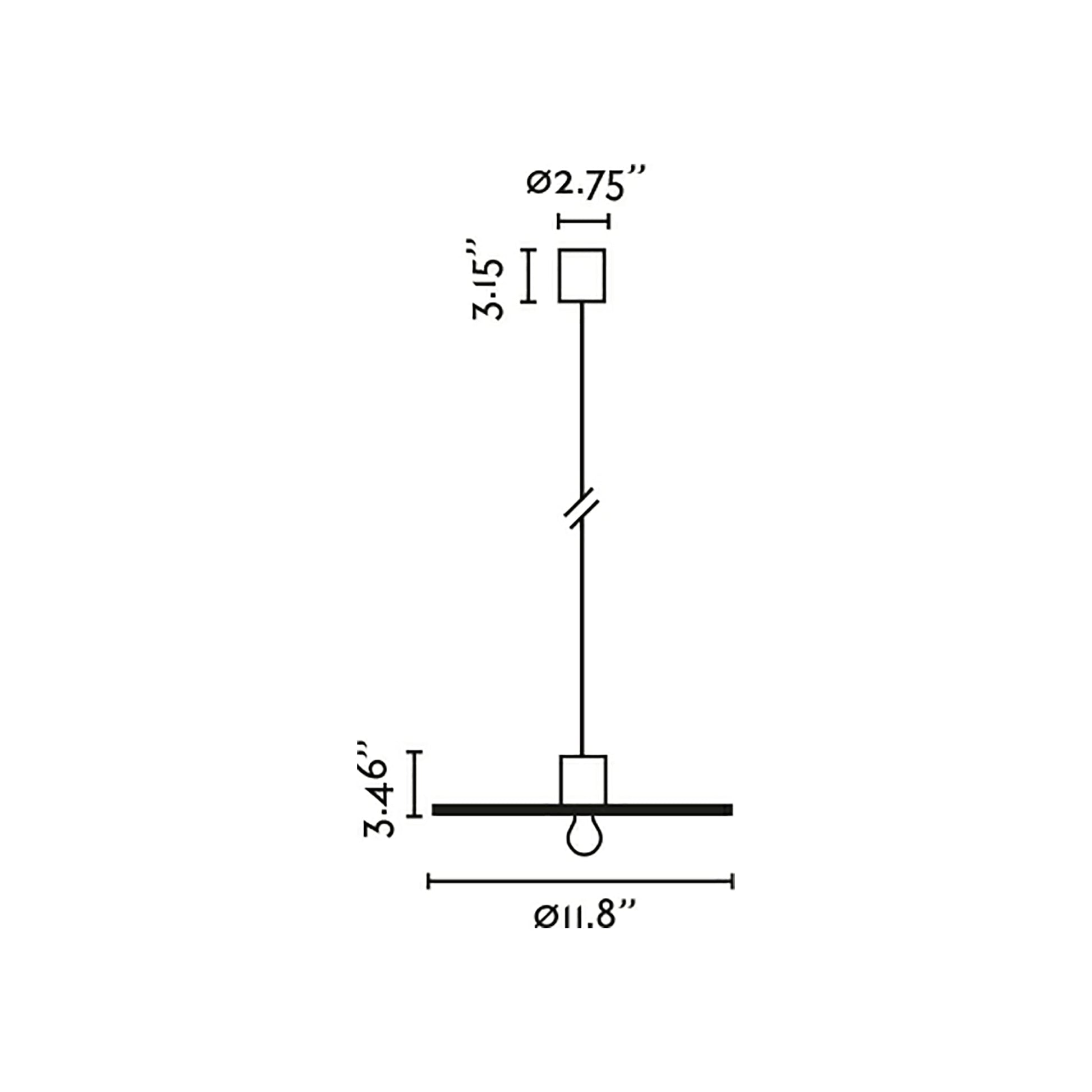 Confetti Pendant Light - line drawing.