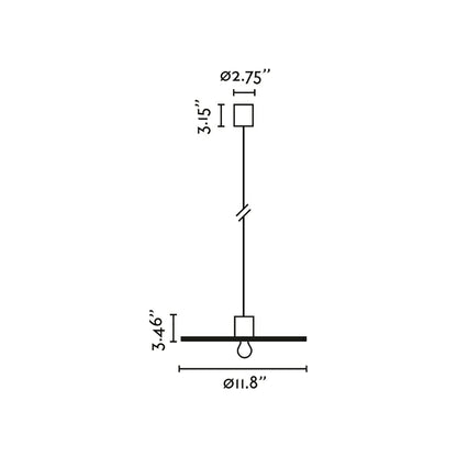 Confetti Pendant Light - line drawing.