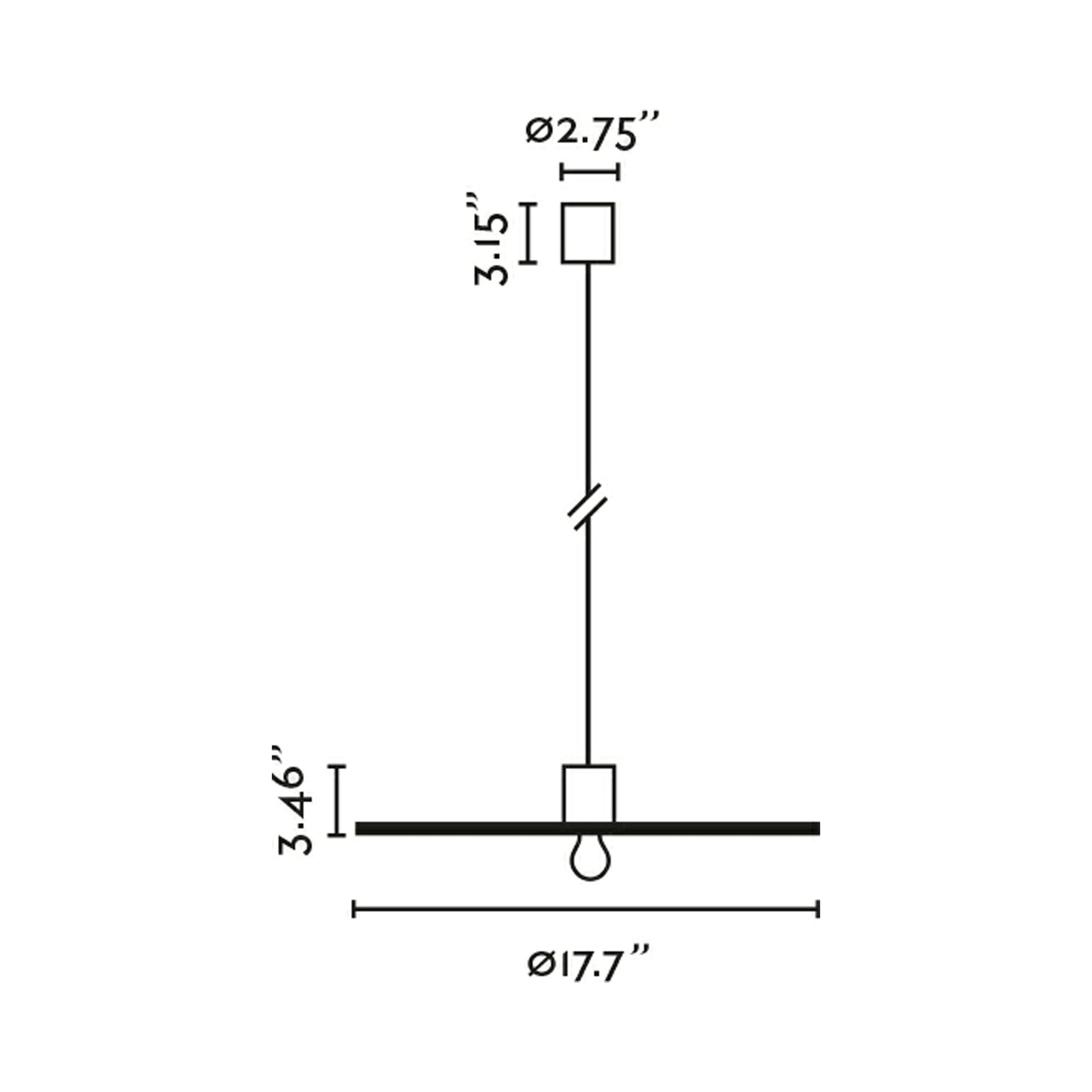 Confetti Pendant Light - line drawing.