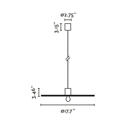 Confetti Pendant Light - line drawing.