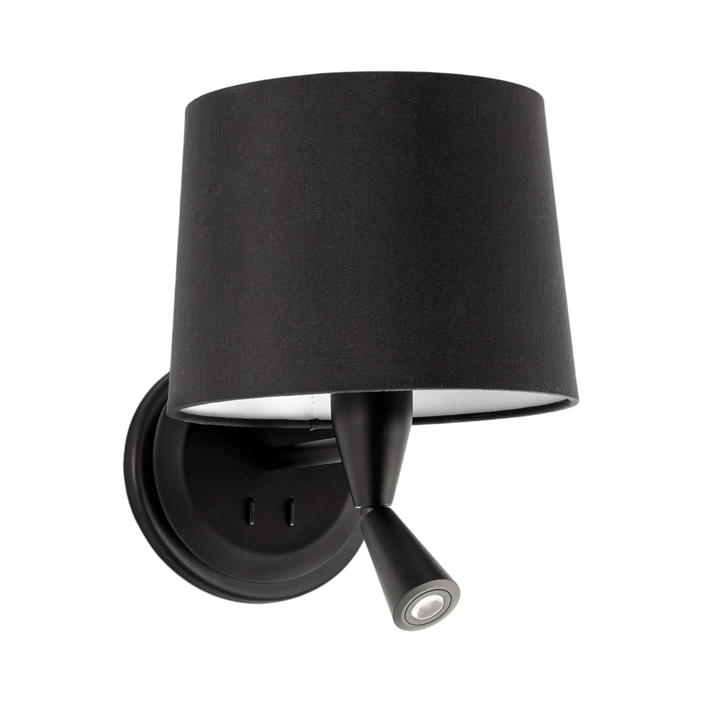 Conga Reader Wall Light in Matt Black.