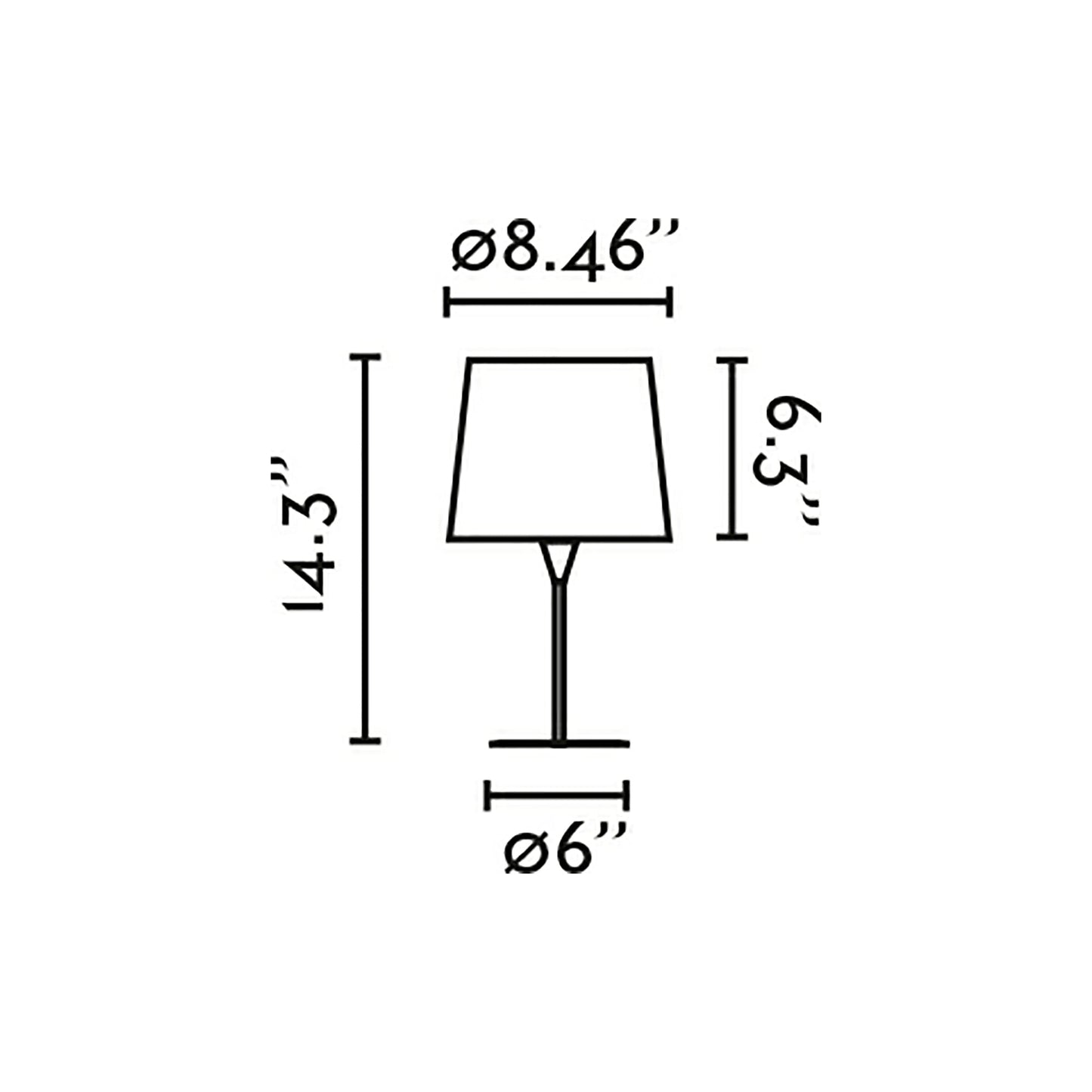 Conga Table Lamp - line drawing.