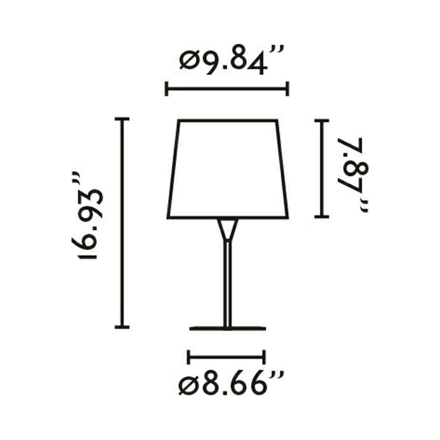 Conga Table Lamp - line drawing.