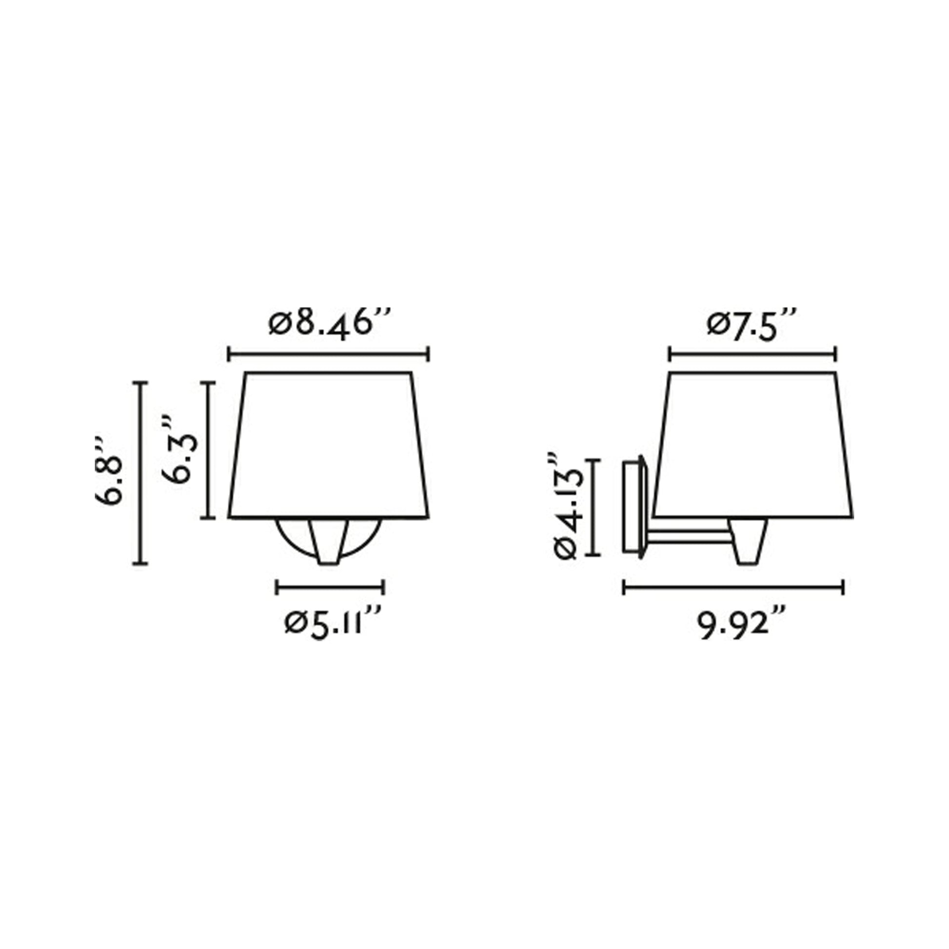 Conga Wall Light - line drawing.