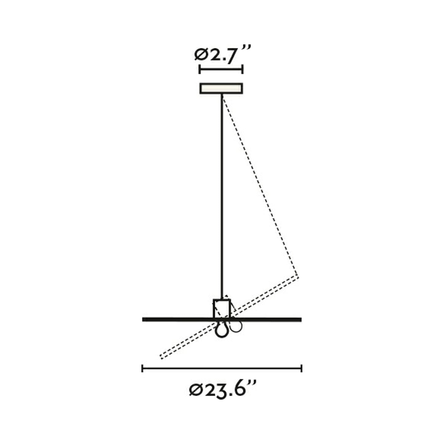 Costas Pendant Light - line drawing.