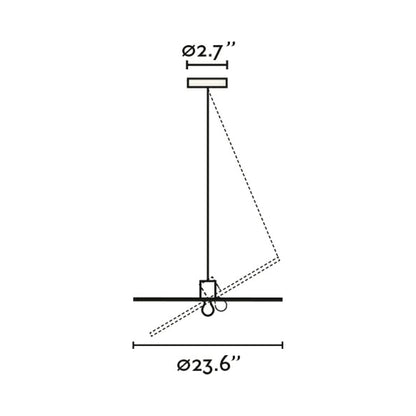Costas Pendant Light - line drawing.