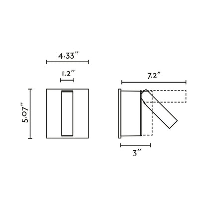 Cronos Wall Light - line drawing.