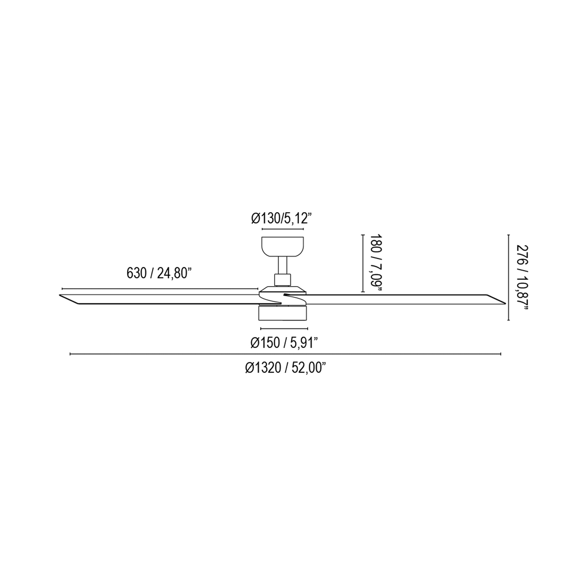 Cruiser Ceiling Fan - line drawing.