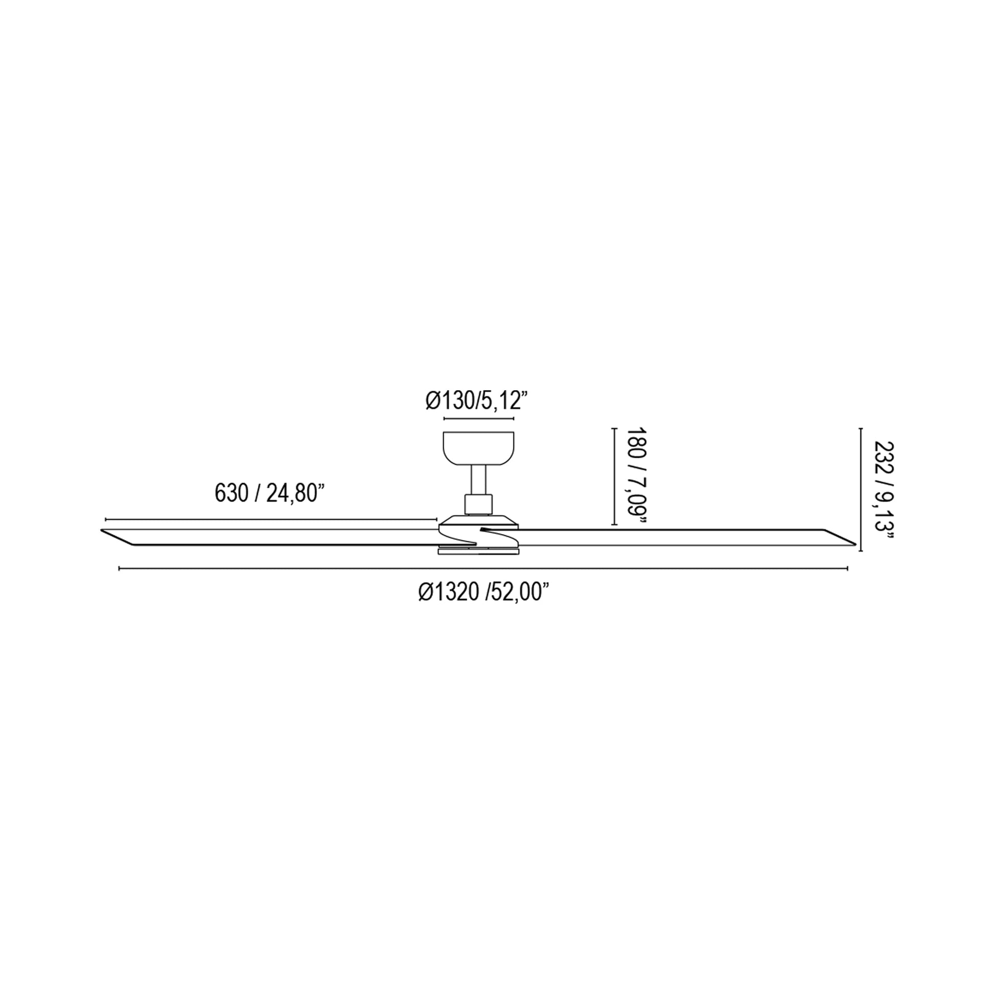 Cruiser Ceiling Fan - line drawing.