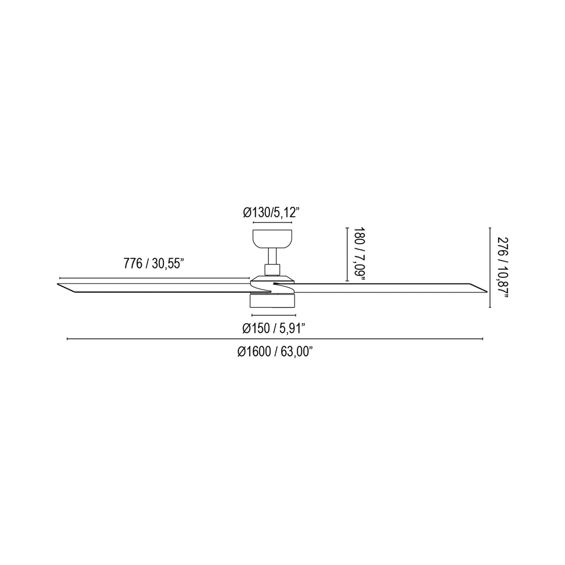 Cruiser Ceiling Fan - line drawing.