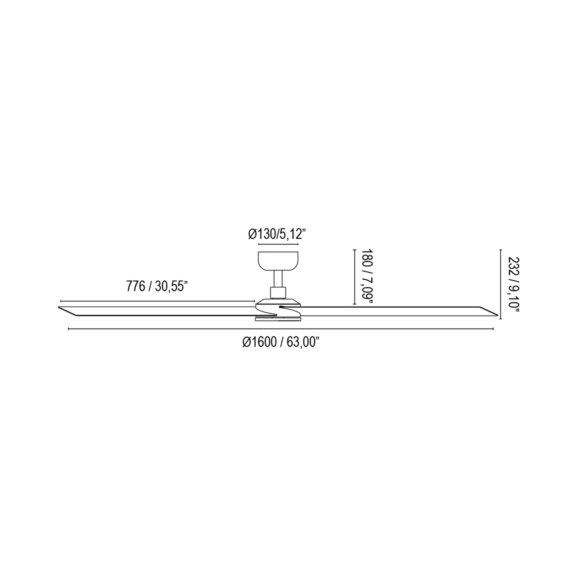 Cruiser Ceiling Fan - line drawing.